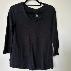 Gap Lightweight Black 3/4 Sleeve Top